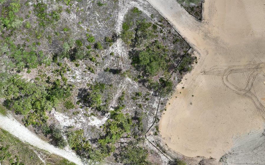 Georeferenced orthomosaic of an active land development
