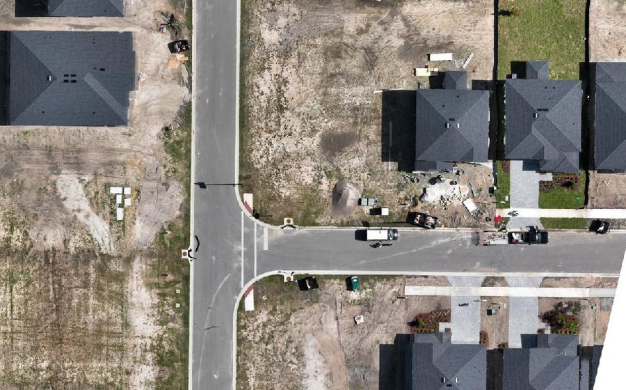 Graded lots and completed homes in one orthomosaic