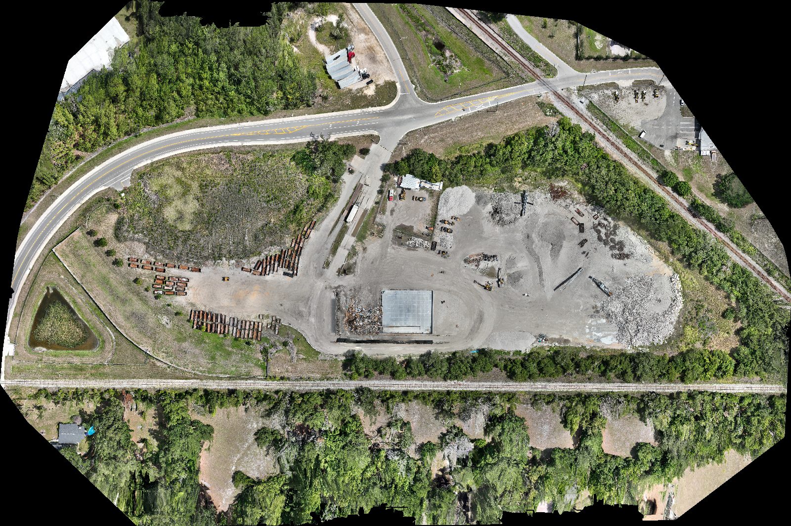 Orthomosaic of the GFL materials yard reconstructed by DroneFlow.Ai from 547 raw DJI photos