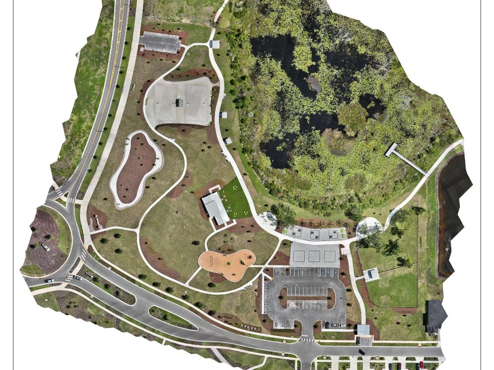 Aerial orthomosaic of a master-planned residential land development